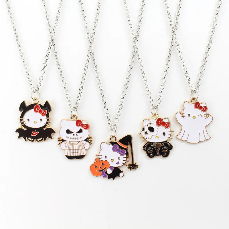 Hello Kitty Halloween Pendant with Chain | Spooky and Cute Charm