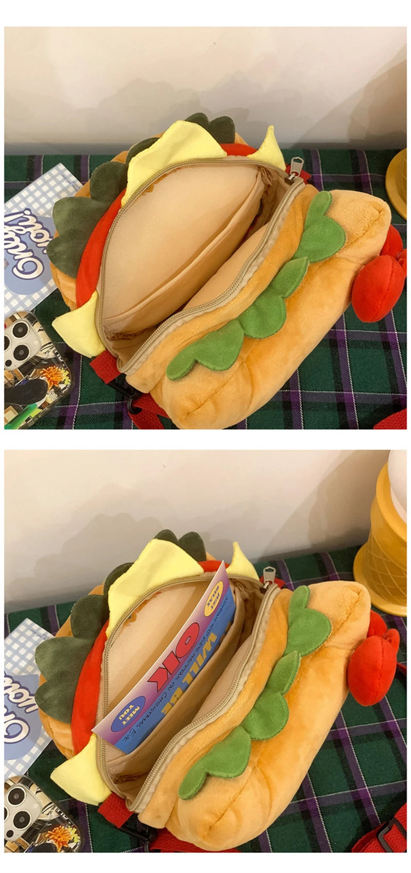 Sanrio Hello Kitty Hamburger Plush Shoulder Bag | Fun and Cute Design