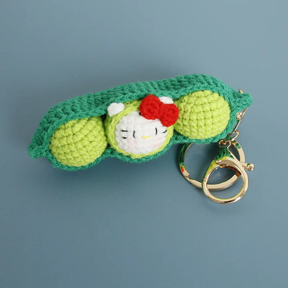 Hello Kitty Handmade Crochet Charm – Mini Knitted Accessory