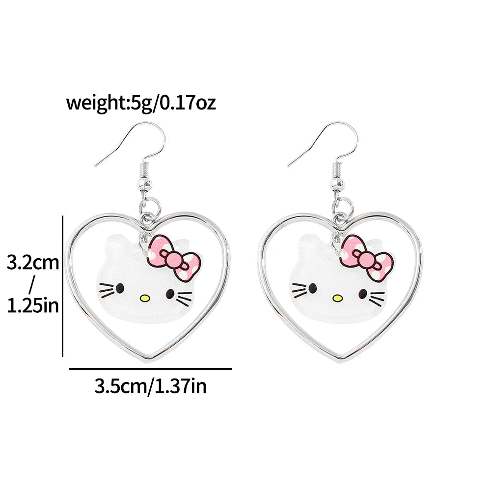 Hello Kitty Heart Earrings – Cute Sanrio Collectible Jewelry