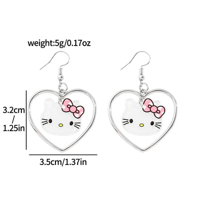 Hello Kitty Heart Earrings – Cute Sanrio Collectible Jewelry