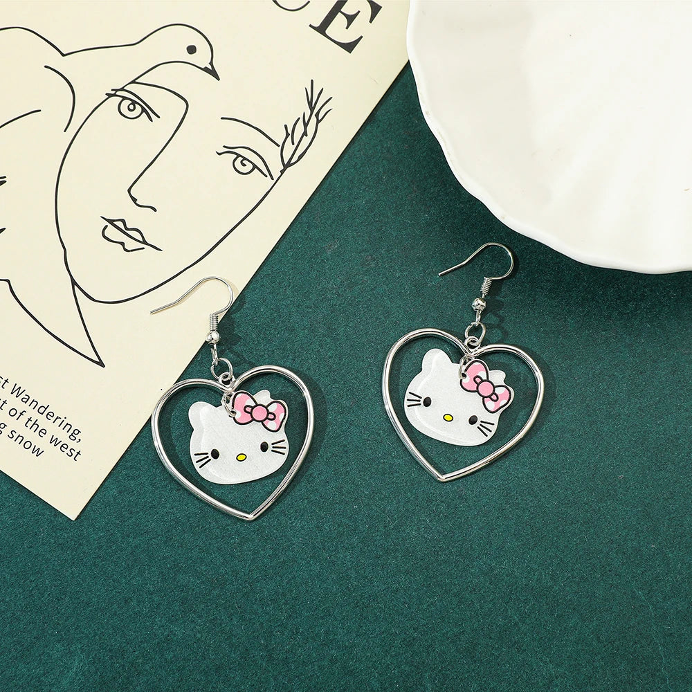 Hello Kitty Heart Love Earrings | Sanrio Accessory