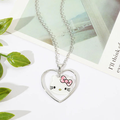 Hello Kitty Heart Necklace – Y2K Kawaii Aesthetic