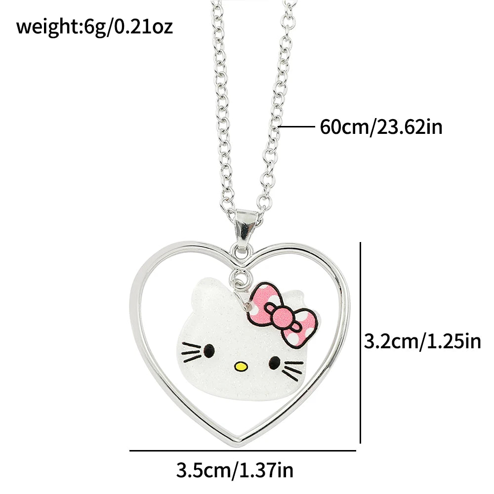 Hello Kitty Heart Pendant Necklace – Kawaii Fashion