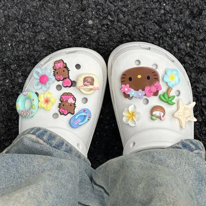 Hello Kitty Island Vibes – Beach & Floral Shoe Charm Set (13PCS)