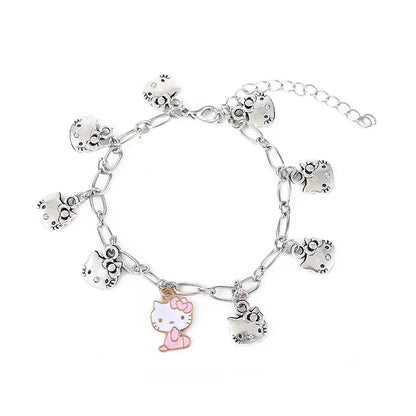 Hello Kitty Kawaii Charms – Metal Bracelet Accessories for Fans