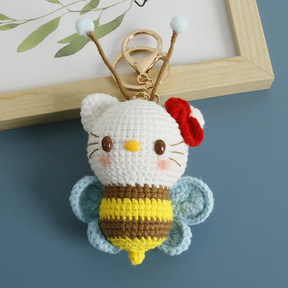 Hello Kitty Knitted Keychain – Cute Mini Crochet Accessory