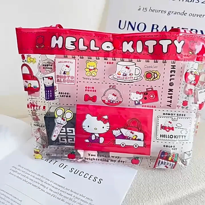 Hello Kitty Large Clear Tote – Waterproof PVC Beach & Pool Bag