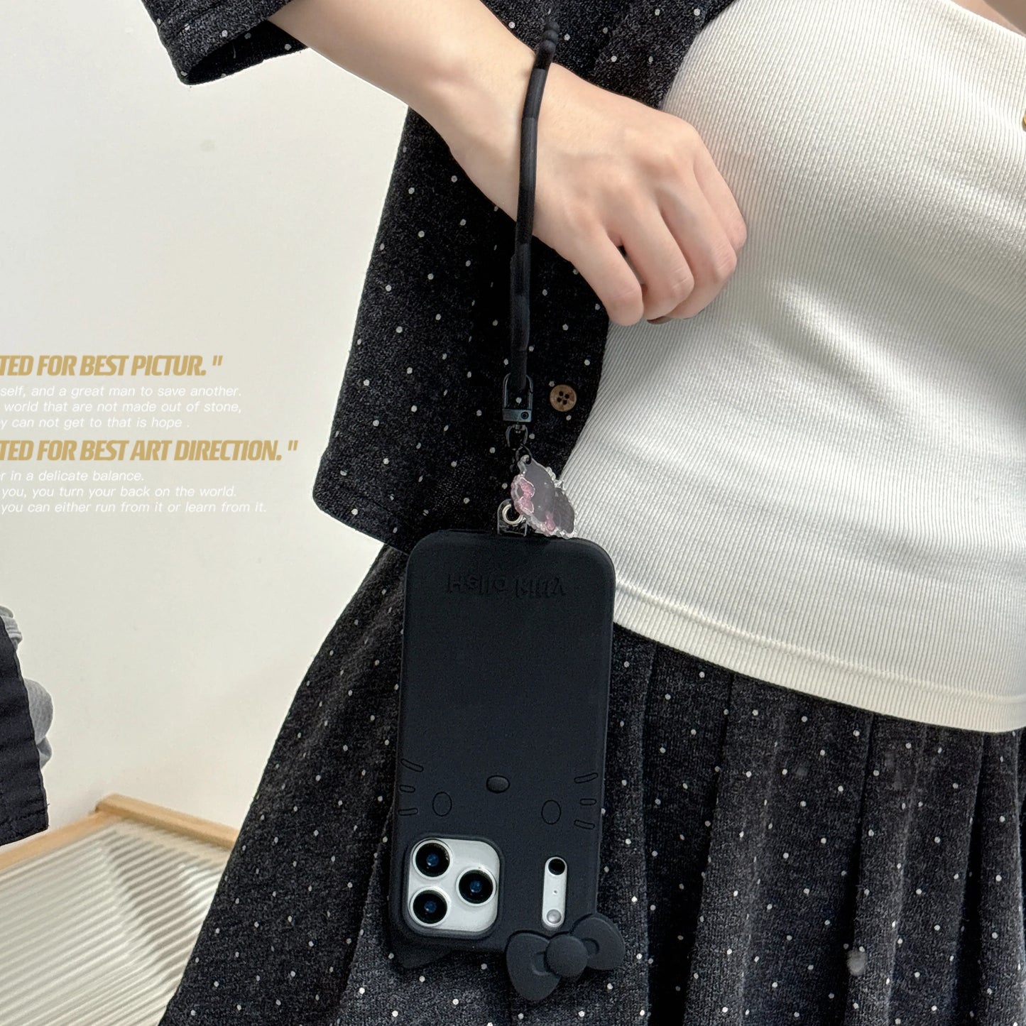 Hello Kitty Matte Black Protective Phone Case
