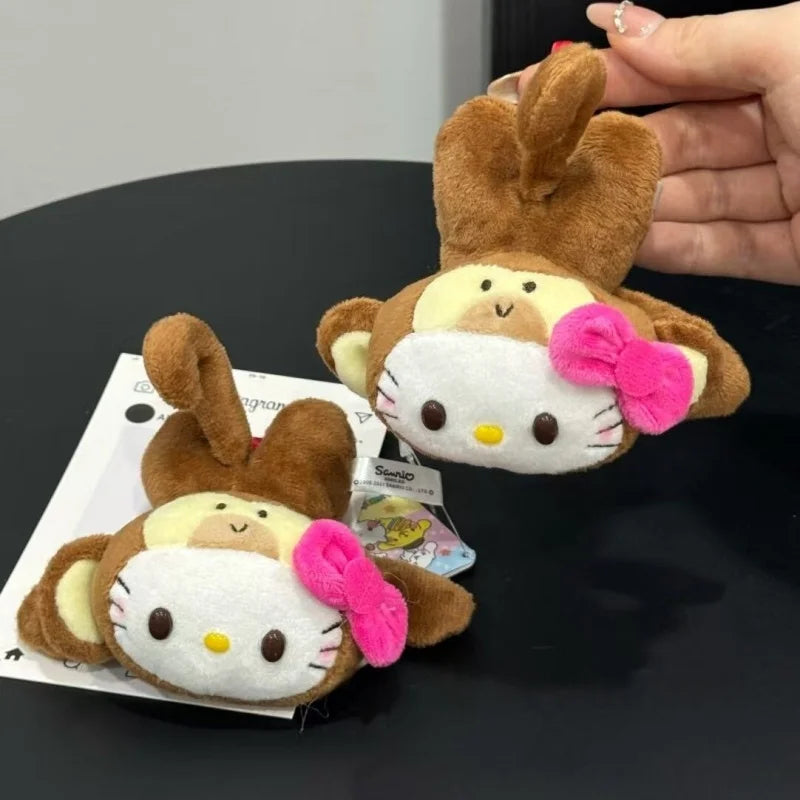 Hello Kitty Monkey Plush Key Ring | Funny Kawaii Bag Pendant