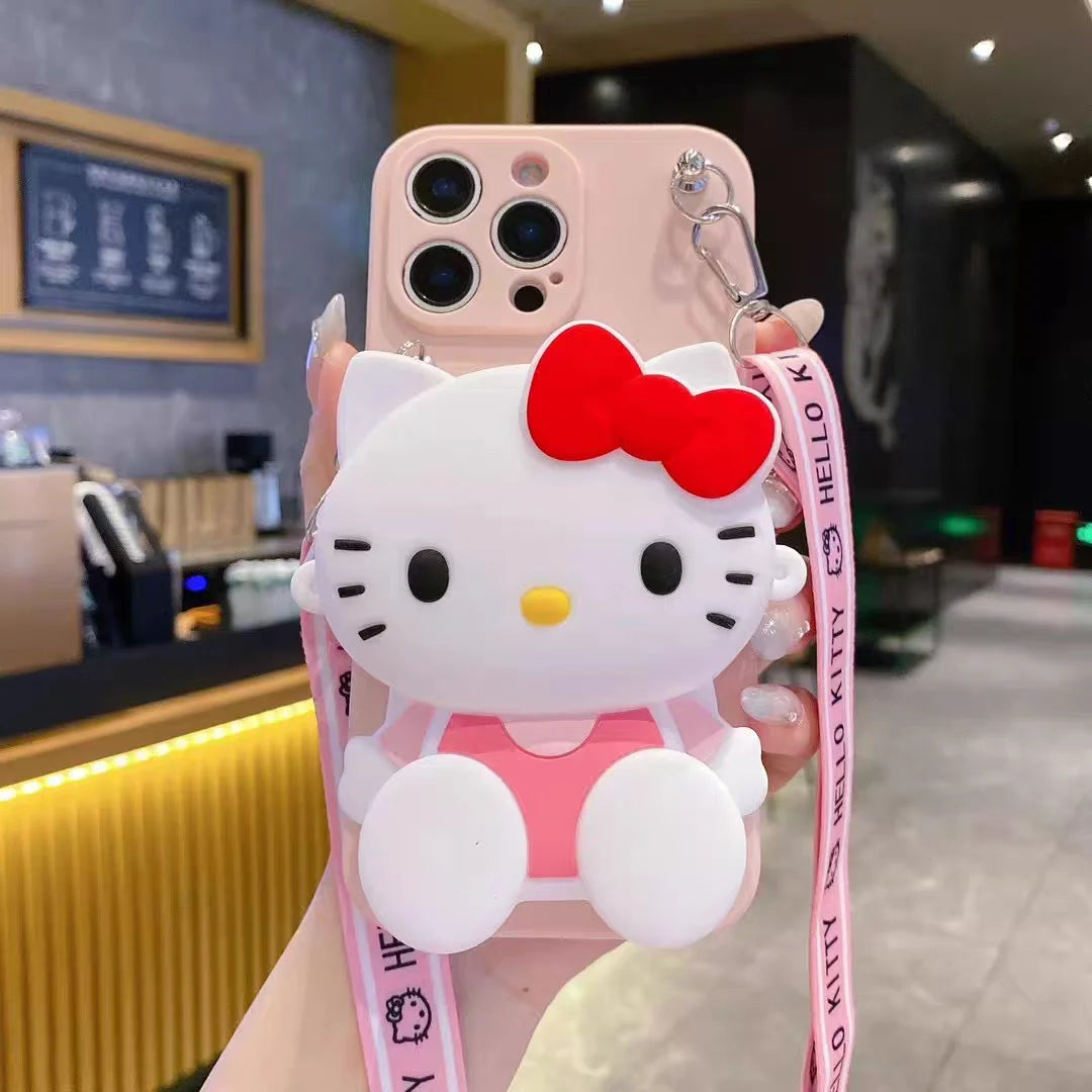 Hello Kitty Multifunction Wallet Phone Case with Rope
