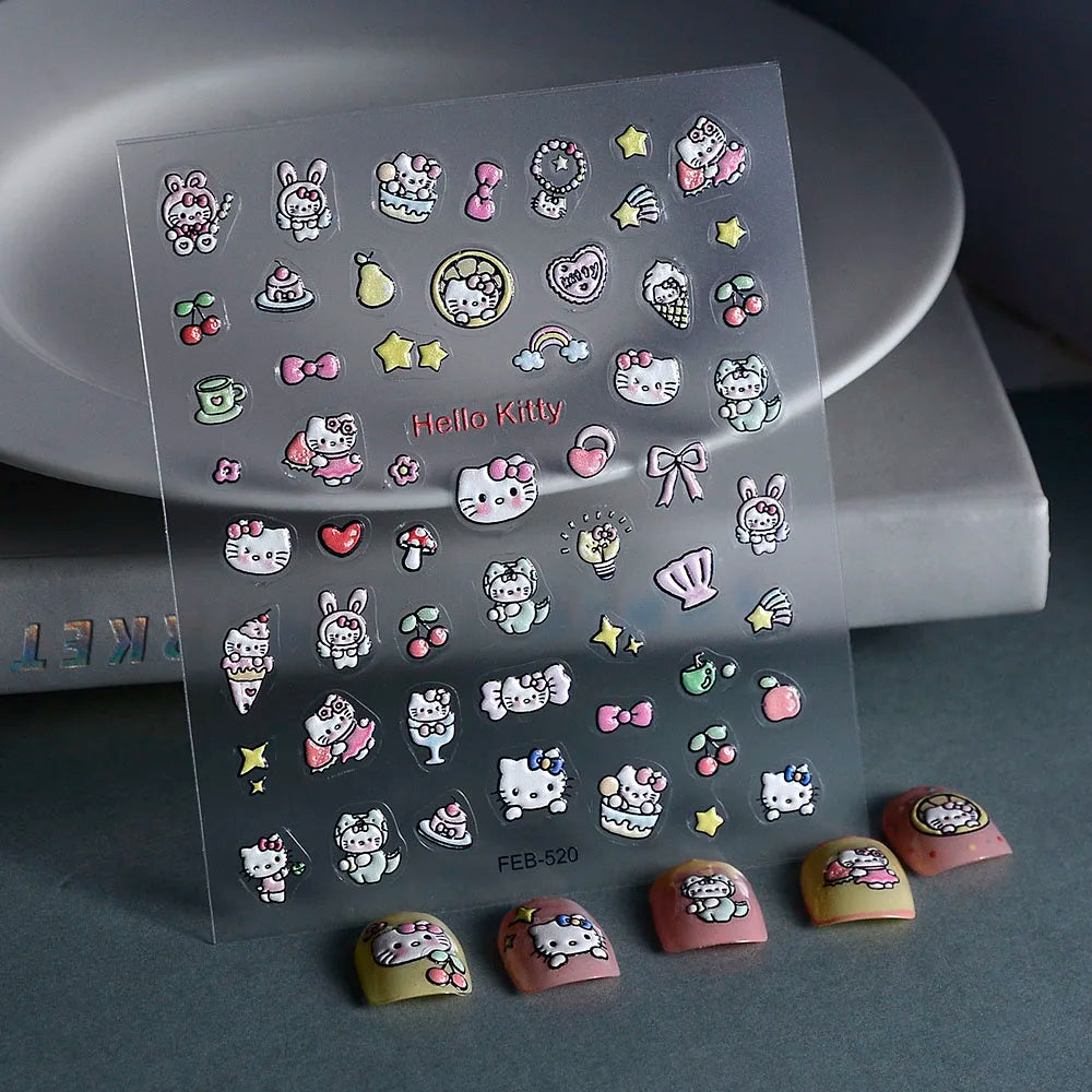 Hello Kitty Nail Stickes DIY Nail art