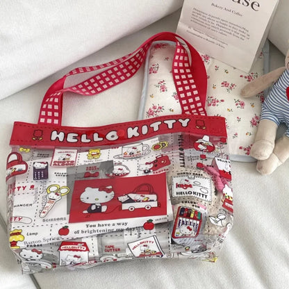 Hello Kitty PVC Clear Bag – Waterproof Handbag for Swimming or Travel