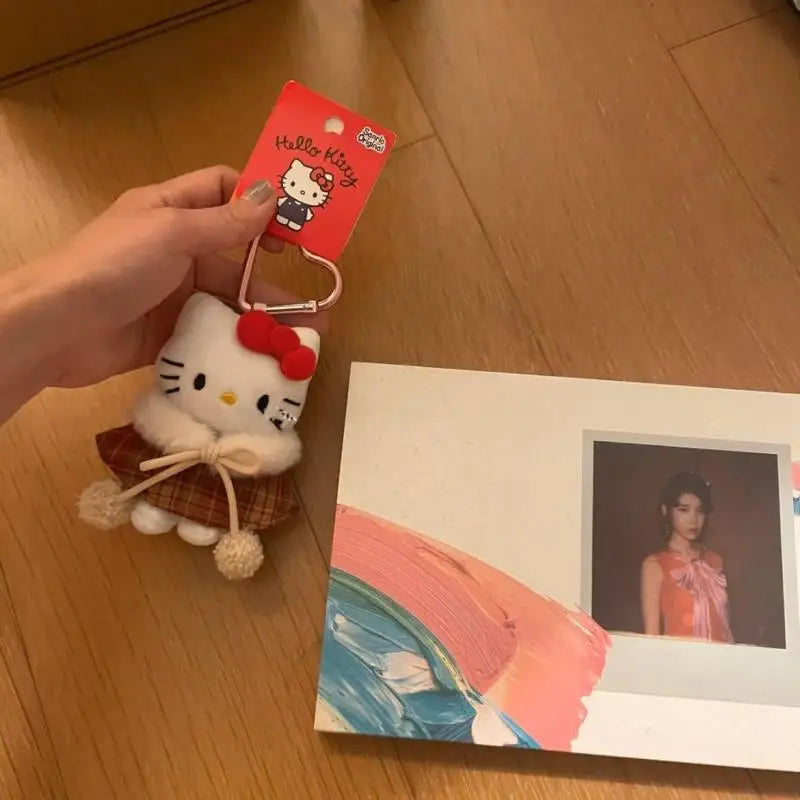 Hello Kitty Plush Keychain with Winter Coat Cloak