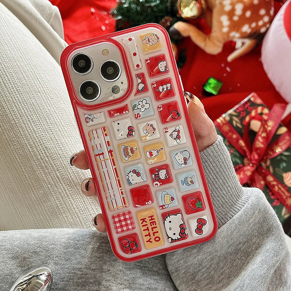 Hello Kitty Red 3D Keyboard Design Case for iPhone – Cute Protective Cover
