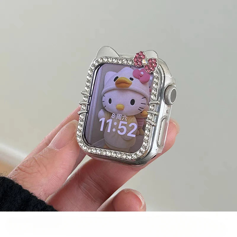 Hello Kitty Rhinestone Apple Watch Case – Shiny & Fun