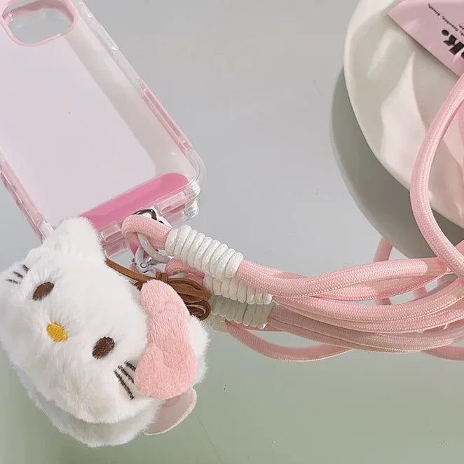 Hello Kitty Sanrio Long Rope Phone Lanyard with Pendant – Neck Hanging Strap