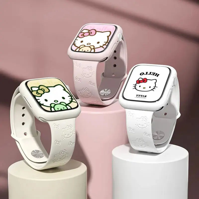 Hello Kitty SoftBloom Engraved Silicone Apple Watch Strap