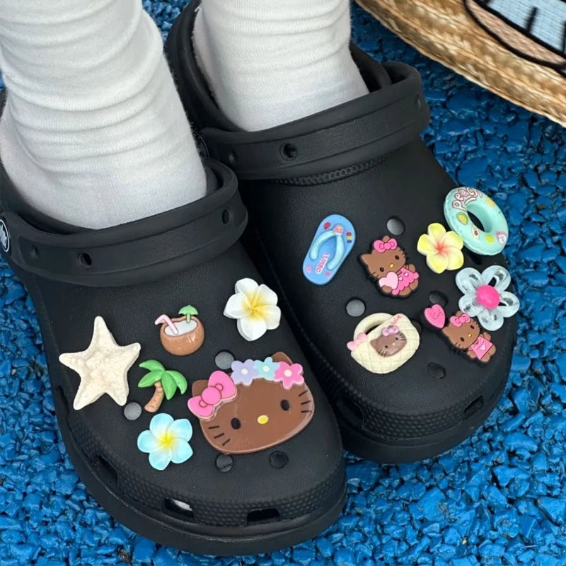 Hello Kitty Summer Paradise – 13PCS Tropical Beach & Flower Shoe Accessories
