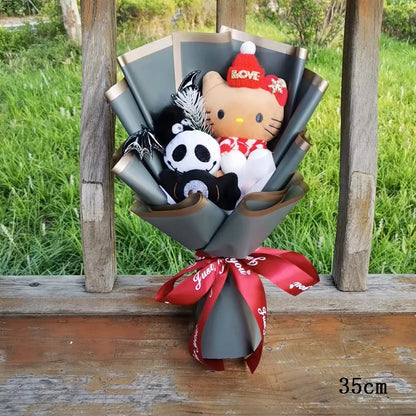 Hello Kitty with Red Xmas Hat & Halloween Plush Bouquet 