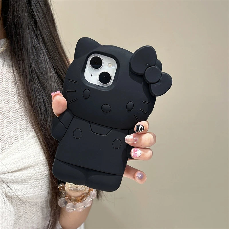 Kawaii Black Hello Kitty Soft Silicone Phone Case