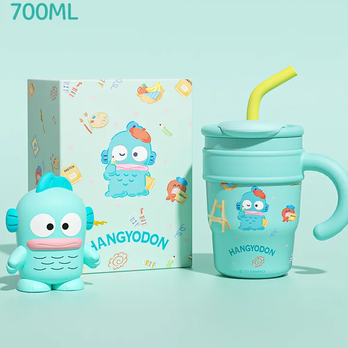 Kawaii Hangyodon Water Bottle with Straw | 700ml & 1200ml Capacity