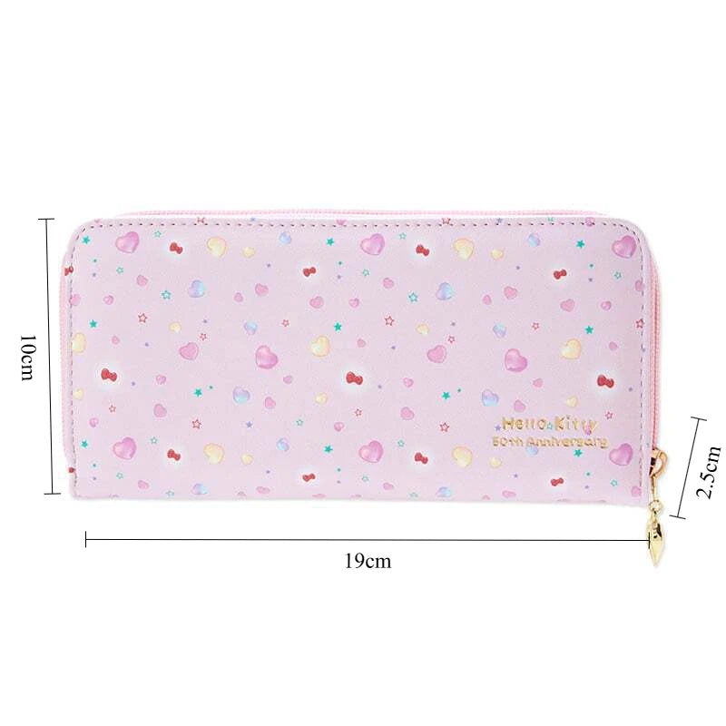 Kawaii Hello Kitty Long Wallet with Zipper – Cute Purse Accessory