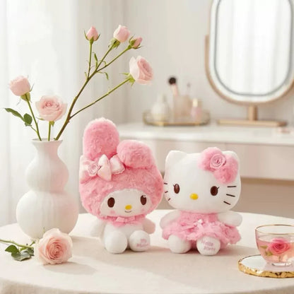Kawaii Hello Kitty & My Melody Rose Pink Plush
