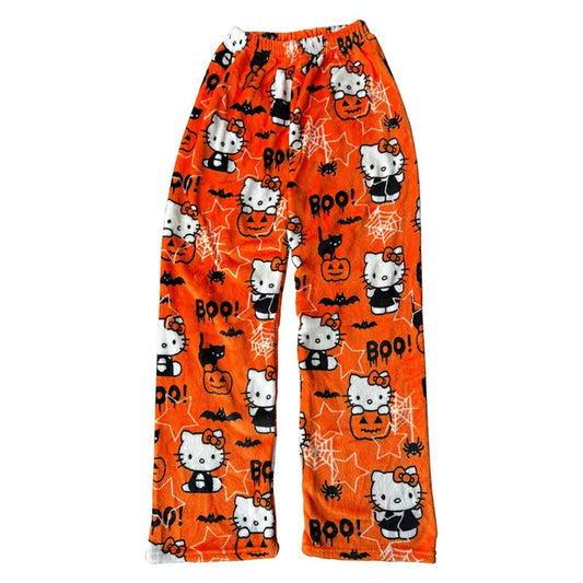 Kawaii Hello Kitty Pajamas Halloween Casual Home Pants