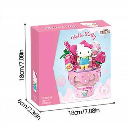 Kawaii Hello Kitty Strawberry Cone Micro Block Kit