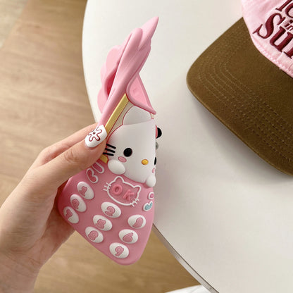 Kawaii Kitty Hotline Case – 3D Telephone Silicone Phone Cover