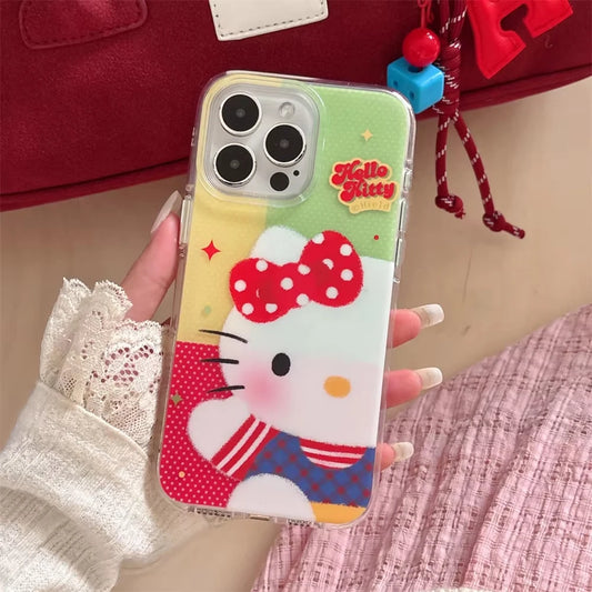 Kawaii Kitty Hug – Plush Hello Kitty Silicone Phone Case