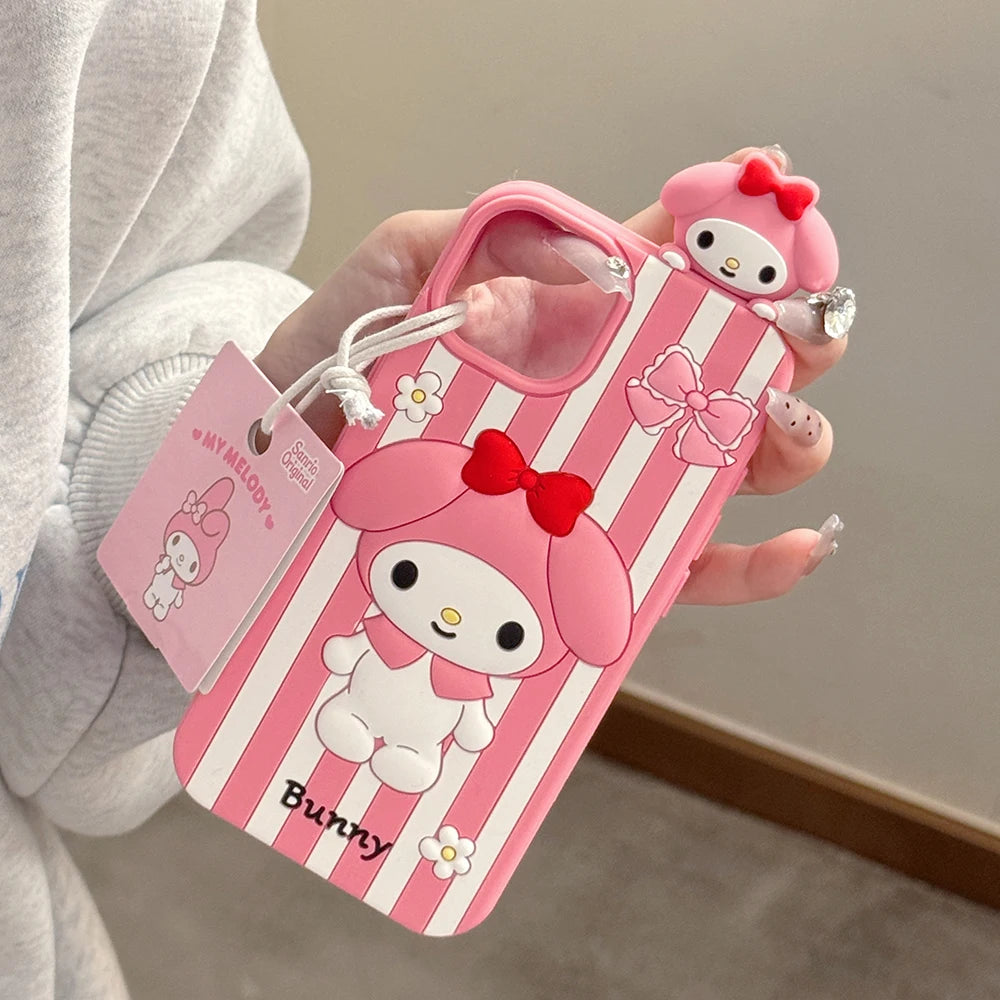Kawaii Melody Soft Silicone iPhone Cover – Colorful & Cute