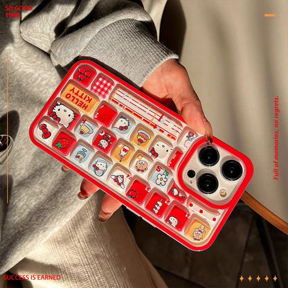 Kawaii Red Hello Kitty 3D Keyboard iPhone Cover – Soft TPU Protection