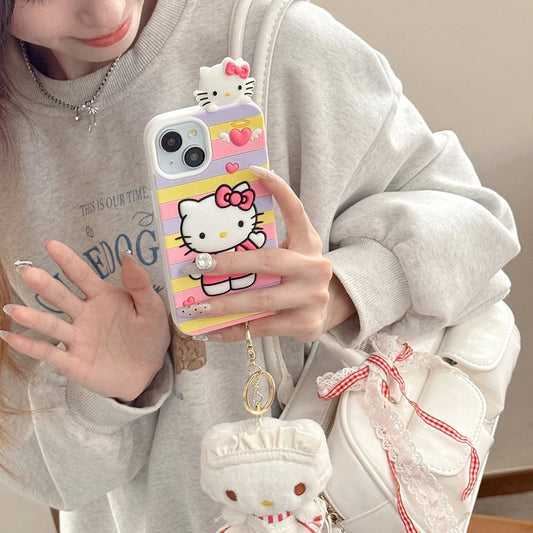 Kawaii Sanrio Hello Kitty Colorful Silicone iPhone Case