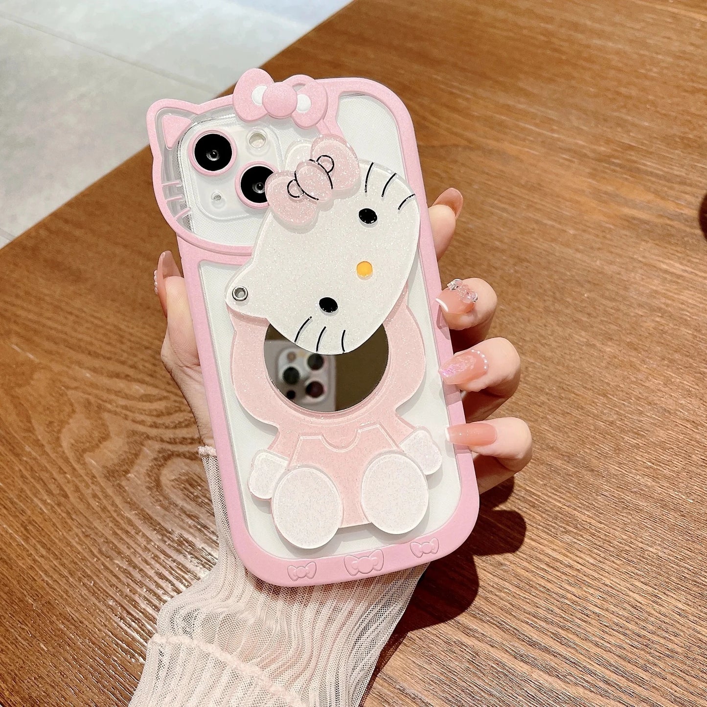 Kawaii Sanrio Hello Kitty Phone Case | Featuring Mirror Design