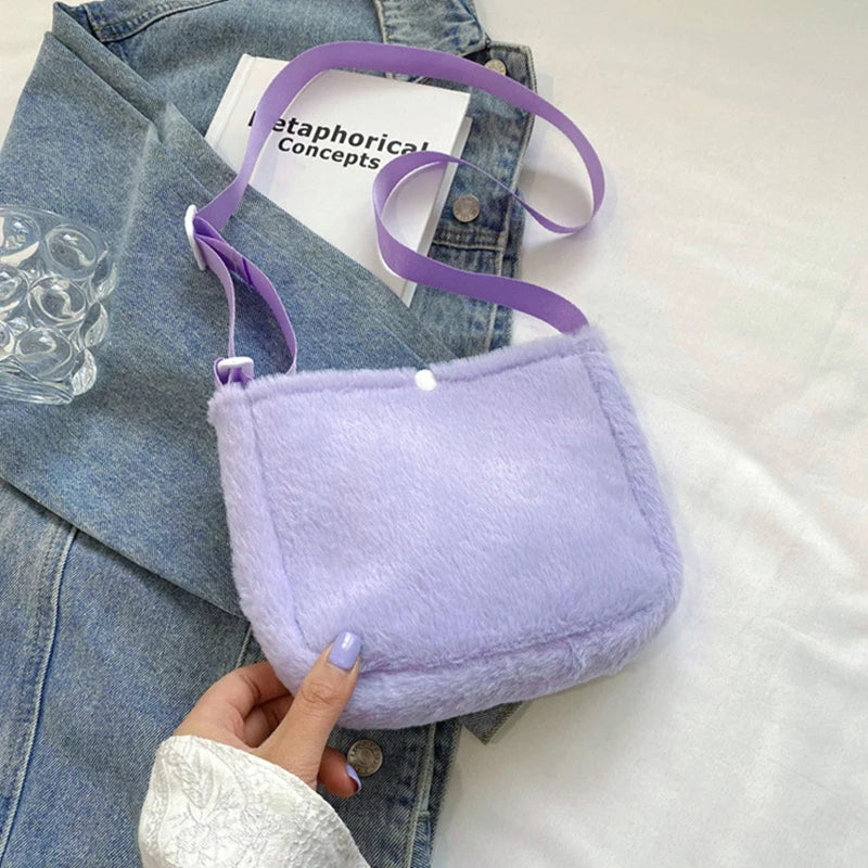 Kawaii Sanrio Kuromi Transparent Plush Crossbody Bag
