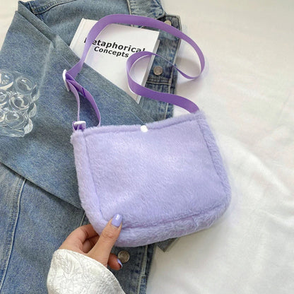 Kawaii Sanrio Kuromi Transparent Plush Crossbody Bag