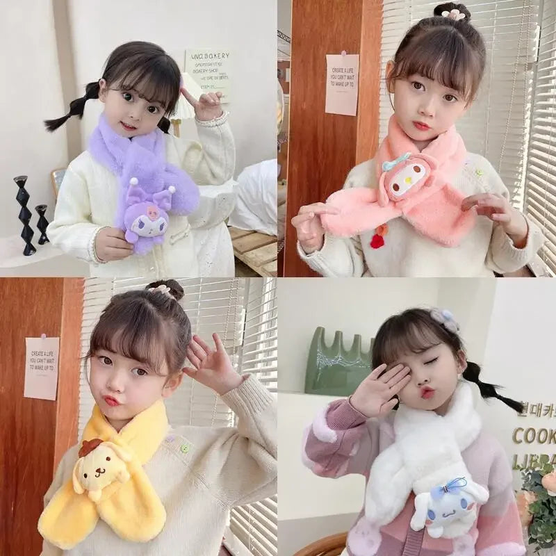 Kawaii Sanrio Plush Winter Scarf for Kids – Cozy & Cute Warmth