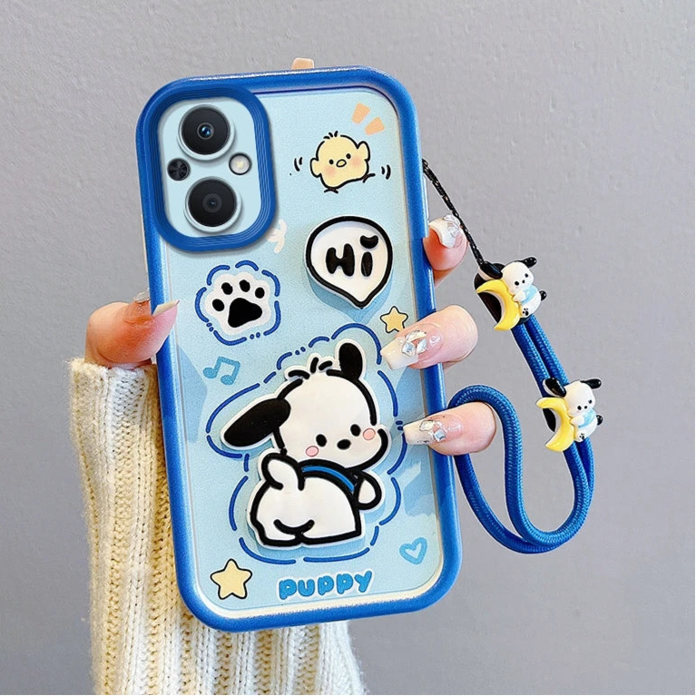 Kawaii Sanrio Pochacco 3D Phone Case with Stra
