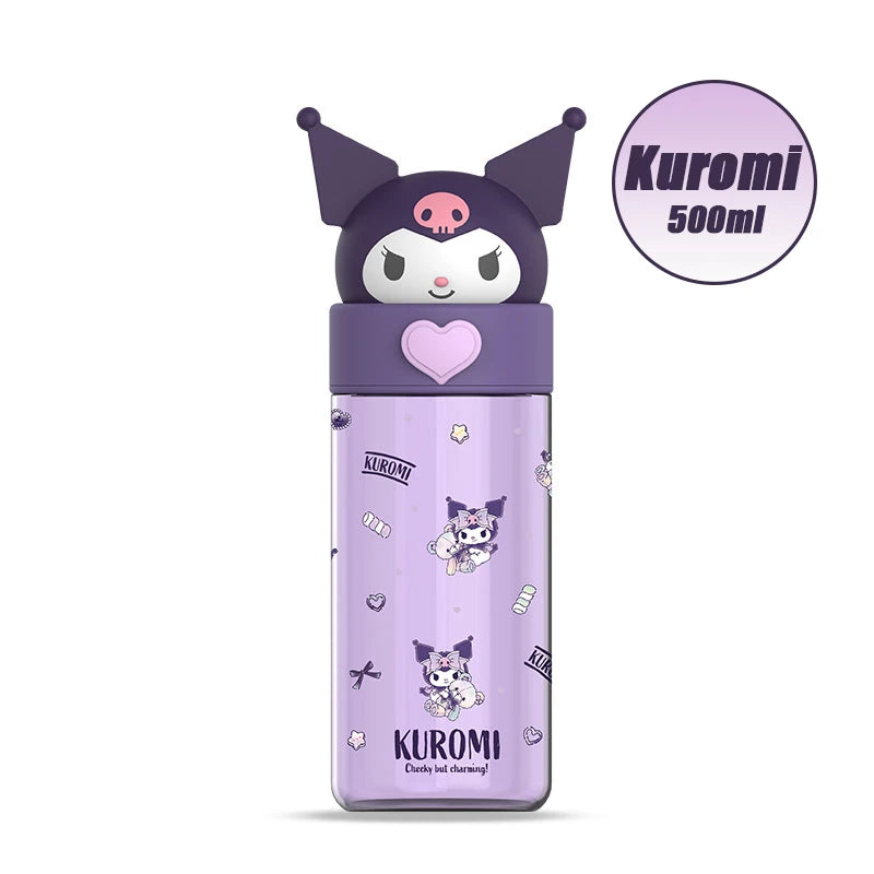 Kuromi 500ml Water Bottle – Sip in Style with a Punk Twist