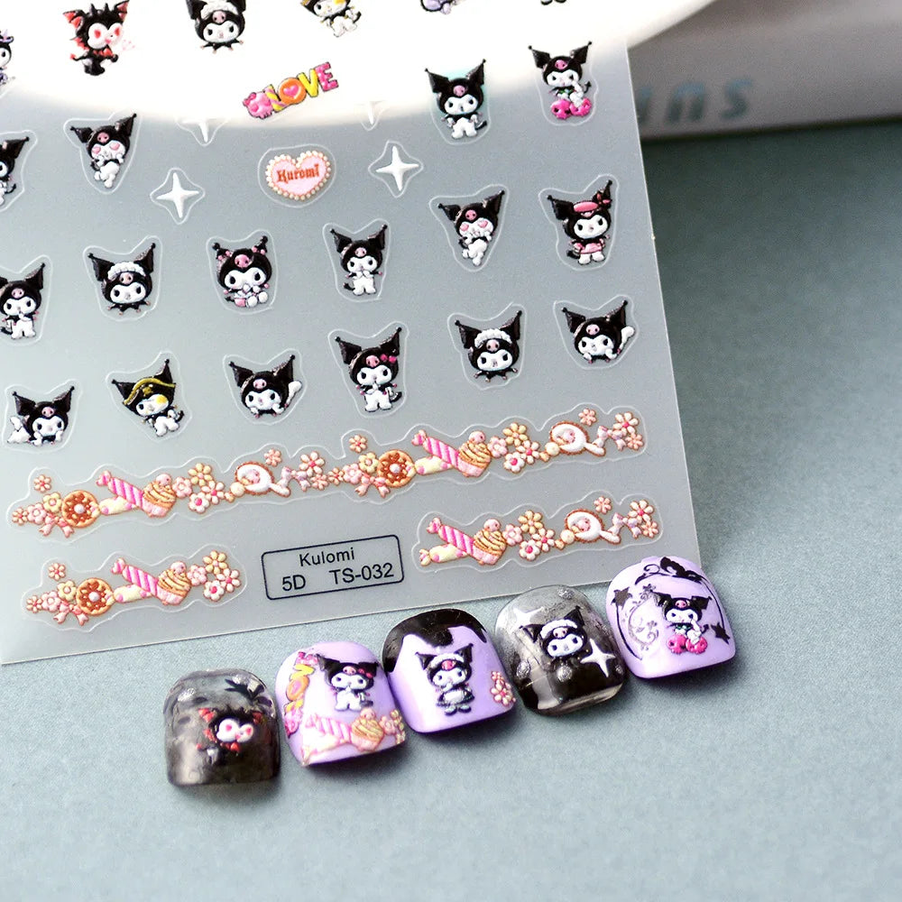 Kuromi DIY Nail Art Nail Stickers