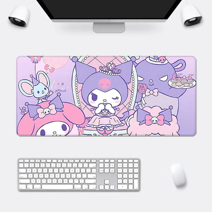 Kuromi Large Desk Mat | Kawaii Mousepad Table Cover – Purple