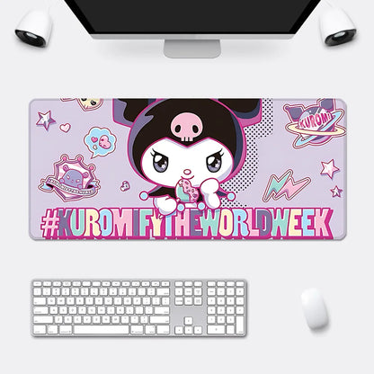 Kuromi Large Desk Mat | Kawaii Purple Mousepad & Table Cover