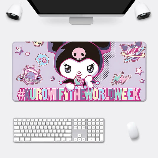 Kuromi Large Desk Mat | Kawaii Purple Mousepad & Table Cover