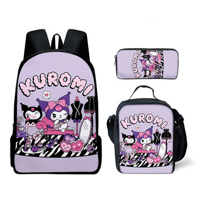 Kuromi's Trendy Trio: Backpack, Shoulder Bag & Pencil Case