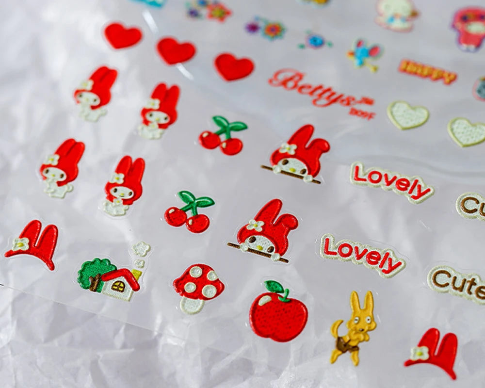 Lovely My Melody 5D Nail Stickers DIY