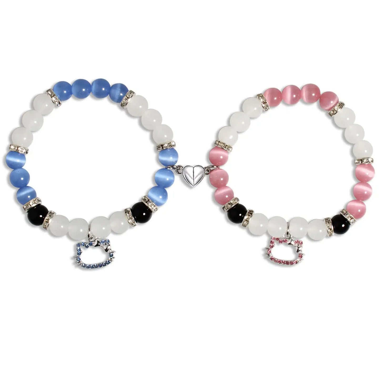 Matching Hello Kitty Crystal Bracelets – 2 Piece Magnetic Set