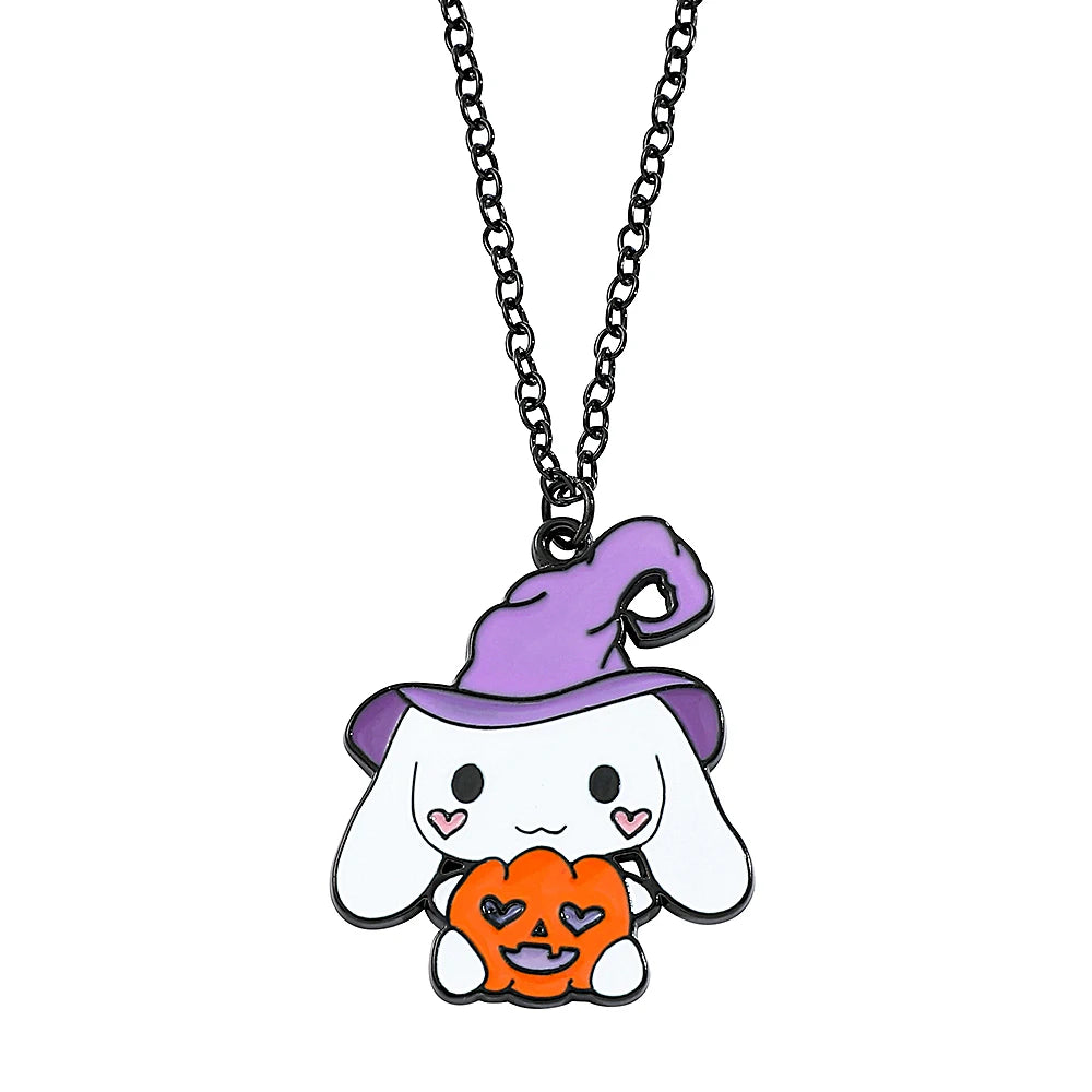 Moonlit Kawaii: Halloween Necklace Featuring Sanrio Darlings