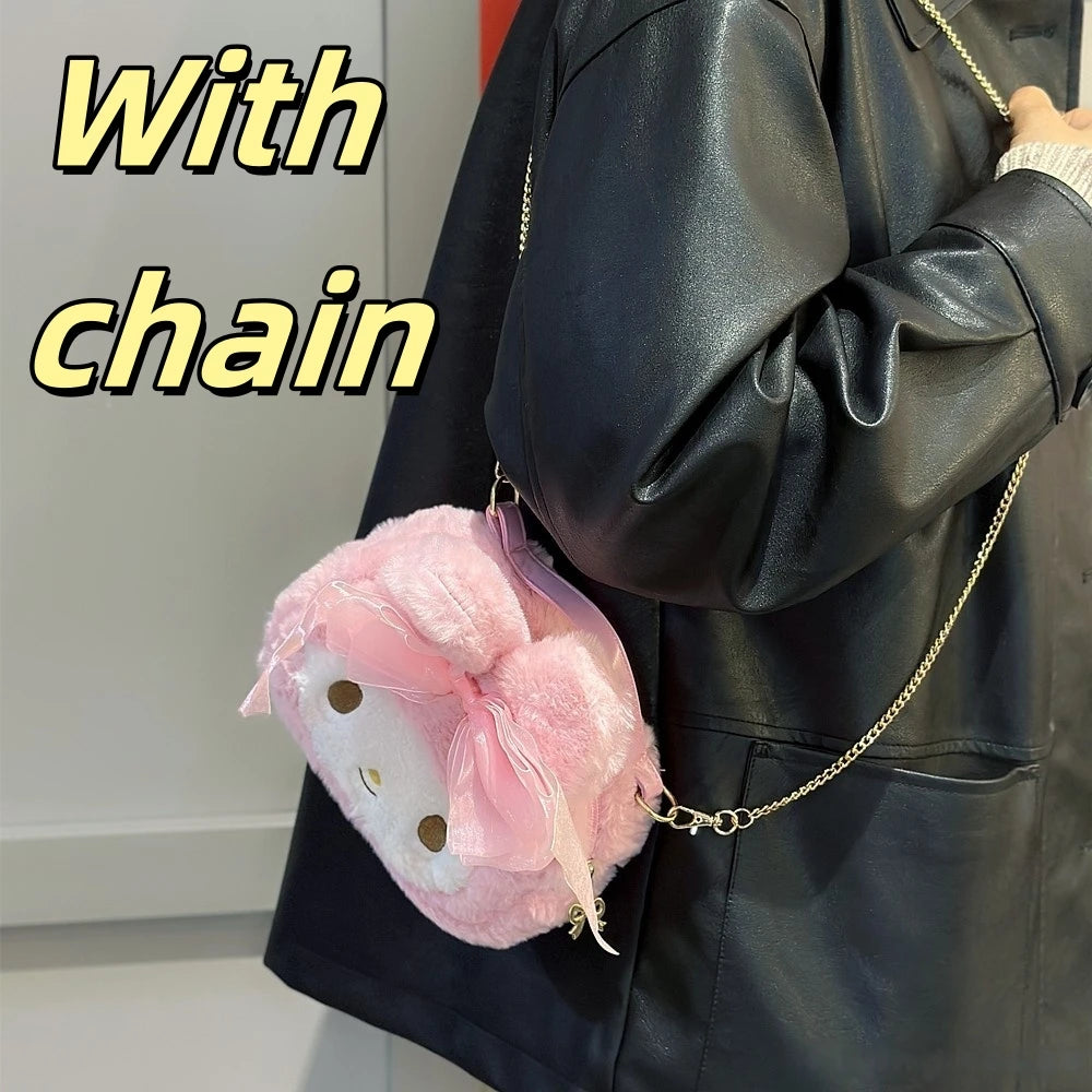 My Melody Lovely Plush Crossbody Messenger Bag – Sanrio Style